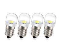 Ruiandsion 4 pièces 3V 0.6W E10 ampoule LED 5050 1SMD blanc 6000K LED ampoule de remplacement mise à niveau pour phares lampes de poche torche lumières