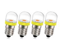 Ruiandsion 4 pièces E10 ampoule LED 12 V 0.6 W 5050 1SMD jaune LED ampoule de remplacement mise à niveau pour phares lampes de poche torche lumières