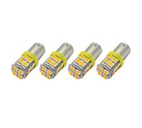 Ruiandsion 4pcs 12V BA9S Ampoule LED BA9 BA9S 53 57 1895 64111 Super Bright 200LM 2835 20SMD Chipset Ampoule LED pour intérieur Lumière Licence Eclaireurs de plaque, jaune/orange