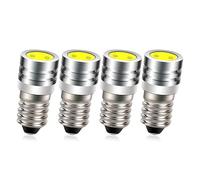 Ruiandsion 4pcs 3V E10 ampoules à LED super brillantes ampoules à LED blanches COB 6000K pour lampe de poche