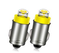 Ruiandsion Ampoule LED BA7S 12V Non Polarisée, Tableau de Bord Voiture Moto, Compteur Voyant Interrupteur, Blanc Blanc Chaud Bleu Rouge Vert Jaune, Lot de 2 (Couleur: Jaune)