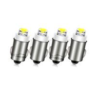 Ruiandsion Ampoule LED BA7S 12V Non Polarisée, Tableau de Bord Voiture Moto, Compteur Voyant Interrupteur, Blanc Blanc Chaud Bleu Rouge Vert Jaune, Lot de 4 (Couleur: Blanc Chaud)