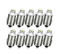 Ruiandsion Ampoule LED BA7S 12V Non Polarisée, Tableau de Bord Voiture Moto, Compteur Voyant Interrupteur, Blanc Blanc Chaud Bleu Rouge Vert Jaune, Lot de 10 (Couleur: Blanc)