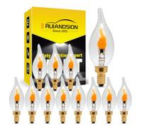 Ruiandsion Ampoule LED E12 12V-24V orange chaud pour déco saisonnière,12pc | Grand angle, culot vis E12, 12V/24V, pour décorations saisonnières et de fêtes, 50 000h