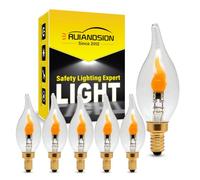 Ruiandsion Ampoule LED E12 12V-24V orange chaud pour éclairage porche,6pc | Diffusion complète, culot E12, double tension, rendement stable, pour appliques et patio, longue durée