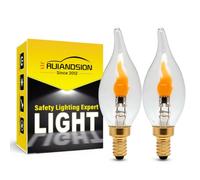 Ruiandsion Ampoule LED E12 12V-24V orange chaud pour vitrine, 2 pièces | Lueur 360°, culot E12, 12V/24V, pour lustres et fenêtres, 50 000h