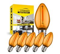 Ruiandsion Ampoule LED E12 24V orange pour éclairage couloir, 6 pièces | Culot E12, 24V, faible consommation, pour lampe de table et bureau, durable