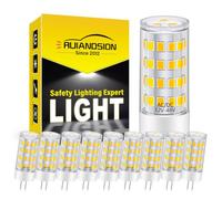 Ruiandsion Ampoule LED G4 3W 12V à 48V AC/DC, 3000K Blanc Chaud, Éclairage 360°, Boîtier Céramique, Lot de 10, pour Sous-Comptoir, Yacht