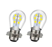 Ruiandsion Ampoule LED P15D-25-3, AC/DC 6V blanc, 2835 28SMD, remplacement pour lumière de moto avec faisceau haut/bas, pack de 2