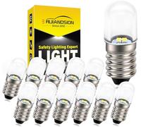 Ruiandsion Ampoules LED E10 12V blanc, lot de 12, petites lampes de remplacement pour réseau de train miniature, armoire, lumière de vélo