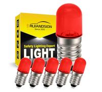 Ruiandsion Ampoules LED E10 24V rouge, lot de 6, petites lampes de remplacement à petit culot vis pour train miniature, lampe de poche, indicateur, lampe de travail