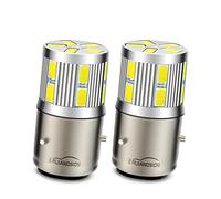 Ruiandsion BA21D Ampoule LED Blanc DC 6-30V Super Bright 5730 17SMD Chips Hi/Lo Beam Remplacement pour phare de moto, Pack de 2