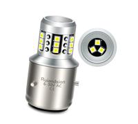 Ruiandsion BA21D LED Ampoule Moto AC 6-30V Non Polarité Super Lumineuse Blanc 2020 21SMD Puces Pleins Feux Codes Prêt à Brancher pour Scooters Mobylettes Lot de 1
