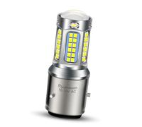 Ruiandsion BA21D - Projecteur LED antibrouillard blanc 10-30 V CA, sans polarité, ultra lumineux 2016 69 puces SMD lumière haute et basse pour moto, pack de 1