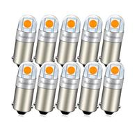 Ruiandsion BA9S Lot de 10 ampoules LED BA9S 24 V non polarité BA9 1895 1891 53 57 jaune 3030 2SMD pour intérieur de voiture