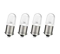 Ruiandsion BA9S Lot de 4 spots LED miniatures à baïonnette 120 V AC/DC 9 mm BA9s Base LED de rechange pour témoin de voyant, blanc chaud