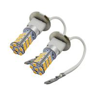 Ruiandsion de voiture lumière LED H3 Blanc/jaune de voiture LED Feu de brouillard sauvegarde inversée lampe Turn Tail ampoule 2835 33smd Ac12-24 V 800LM 5 W 2 PCS (Blanc)