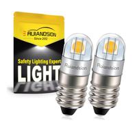 Ruiandsion E10 Ampoule LED 3030 2SMD Chip 3V Sans polarité 200LM Blanc chaud LED Ampoule de remplacement pour les lampes de poche Torche Lumières de travail Paquet de 2