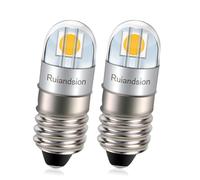 Ruiandsion E10 Ampoule LED 3030 2SMD Chip 4.5V Sans polarité 200LM Blanc chaud LED Ampoule de remplacement pour les lampes de poche Torche Lumières de travail Paquet de 2