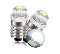 Ruiandsion E10 Ampoule LED CC 3V 0.5W 6000K Blanc 200LM Ampoule LED pour Phare Lampe Torche Phare, Terre Négative (Lot de 2)