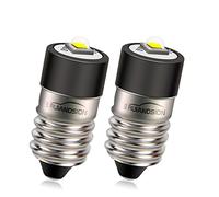 Ruiandsion E10 LED lampe de poche ampoule 1-9V Mini vis indicateur ampoule lampe frontale lampe de poche lampe de travail de vélo microscope Light Upgrade (Pack de 2)