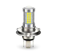 Ruiandsion H4 Ampoule de Phare LED pour Moto Blanc DC 6V Super Lumineux avec Puces LED 2835 54SMD et Lentille de Projecteur pour Lampe de Moto, Non polarisée