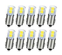 Ruiandsion Lot de 10 ampoules LED 3898 BA7S blanches DC 6 V 2835 4SMD Chipsets Ampoules LED de rechange pour tableau de bord de voiture