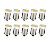 Ruiandsion Lot de 10 ampoules LED BA9S 24 V blanches BA9 1895 1891 53 57 6411 sans polarité pour intérieur de plaque d'immatriculation, porte latérale, plafonnier, liseuse de courtoisie