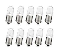 Ruiandsion Lot de 10 ampoules LED BA9S 240V AC/DC à base BA9s pour lampes témoins, Blanc