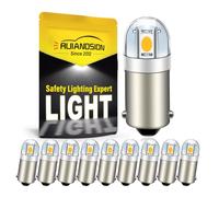 Ruiandsion Lot de 10 ampoules LED BA9S Blanc chaud BA9 1895 1891 53 57 6 V BA9S 3030 2 SMD LED, ampoules de remplacement pour éclairage intérieur de voiture, plafonnier, carte, plaque d