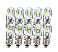 Ruiandsion Lot de 10 ampoules LED E10 24 V super lumineuses blanches 3030 4SMD pour lampes frontales, lampes torches, éclairage de travail, sans polarité