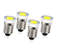 Ruiandsion Lot de 10 ampoules LED E10 6V pour lampe de poche miniature à vis - Blanc