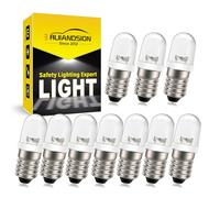 Ruiandsion Lot de 10 ampoules LED E10 à changement de couleur 24 V, modes RVB fondu et flash, mini ampoule décorative pour sapin de Noël, maison, éclairage d'ambiance de fête