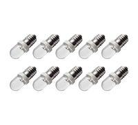 Ruiandsion Lot de 10 ampoules LED E10 AC 48 V culot à vis E10 pour bougies d'intérieur chambre à coucher bureau Blanc