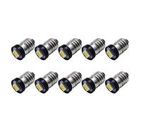 Ruiandsion Lot de 10 ampoules LED E10 DC 24 V 0,5 W 4300 K Blanc chaud 5050 1SMD pour lampe torche, lampe de poche, phare, terre négative