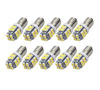Ruiandsion Lot de 10 ampoules LED E10 de base 2835 20SMD 12 V 1 W de remplacement pour lampes de poche lampe torche à terre négative (blanc/blanc chaud/jaune)