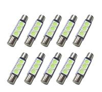 Ruiandsion Lot de 10 ampoules LED navette 31 mm Bleu glacier Super lumineux 5050 3SMD puces pour intérieur de voiture, plafonnier, carte, miroir