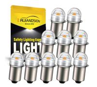 Ruiandsion Lot de 10 ampoules LED P13.5S pour lampes de travail portatives | Ampoule de lampe torche LED 150 lm 6-30 V 12 V 18 V 19,2 V, lampe de rechange super lumineuse pour lampes de poche Maglite