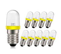 Ruiandsion Lot de 10 mini ampoules LED 12 V Culot E10 - Éclairage blanc/bleu/rouge/vert/jaune (jaune)