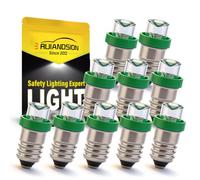 Ruiandsion Lot de 10 mini ampoules LED 12 V E10 avec base à vis, terre négative pour lumière d'adresse, lumière de tableau de bord, radio vintage, sapin de Noël (vert)