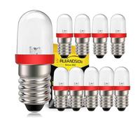 Ruiandsion Lot de 10 mini ampoules LED 6 V Culot E10 - Éclairage blanc/bleu/rouge/vert/jaune (rouge)
