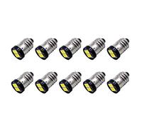 Ruiandsion Lot de 10 mini ampoules LED 6 V E10 blanches 5630 2SMD E10 à culot à vis pour lampe de poche