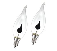 Ruiandsion Lot de 2 ampoules flamme E14, 3 W, lumières LED clignotantes rouges pour décoration de Noël, lustres, armoires et présentoirs de vacances