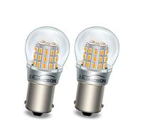Ruiandsion Lot de 2 ampoules LED 1156 BA15S jaune ambre 10-30 V 3014 39SMD LED ampoule de rechange pour feux de recul de voiture