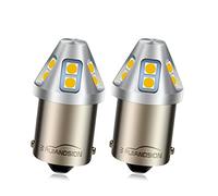 Ruiandsion Lot de 2 ampoules LED 1156 blanc chaud 6-30V BA15S 7506 ampoule LED 6V 12V 24V feux arrière de recul de secours pour voitures, motos, sans polarité