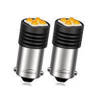 Ruiandsion Lot de 2 ampoules LED BA9S 10-30 V BA9 1895 1891 53 57 jaune 3030 4SMD pour intérieur de voiture, plafonnier, plaque d'immatriculation, boîte à gants