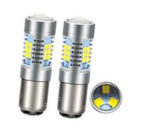 Ruiandsion Lot de 2 ampoules LED BAZ15D 12-24 V 2835 21SMD super lumineuses blanches pour feux de recul (blanc)