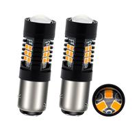 Ruiandsion Lot de 2 ampoules LED BAZ15D 12-24 V 2835 21SMD super lumineuses rouges pour feux de recul (jaune)