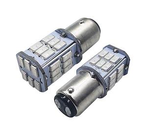 Ruiandsion Lot de 2 ampoules LED BAZ15D 6 V PY21 W/4 W 7225 double luminosité 5630 30 SMD Chipsets Ampoule LED pour feux de marche arrière et de stationnement, rouge