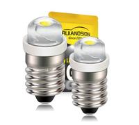 Ruiandsion Lot de 2 ampoules LED E10 blanches DC 1,5 V 0,5 W pour lampe torche, lampe de poche, phare, terre négative